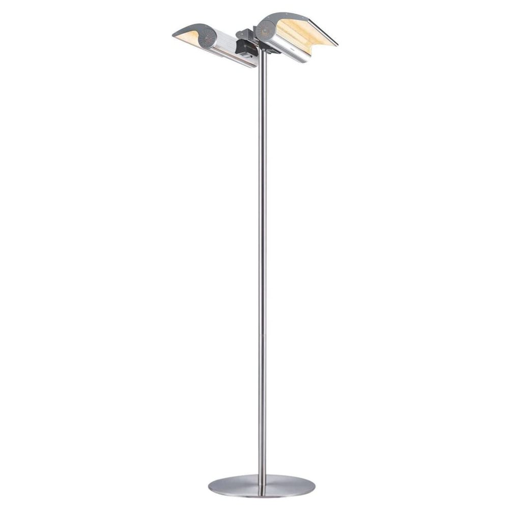 Doppia stufa a infrarossi da terra 4000 W inox / alluminio