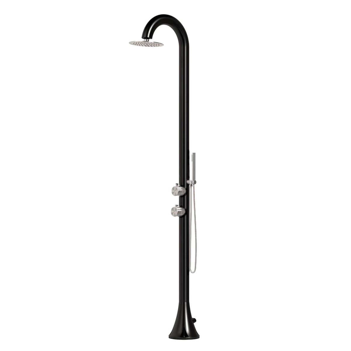 Doccia da esterno Luna Duo nero e inox