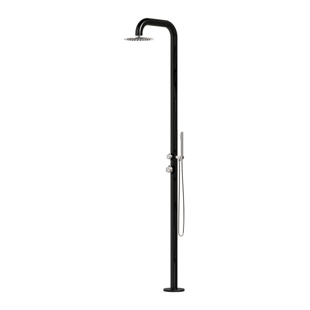 Doccia da giardino Pula Duo nero e inox