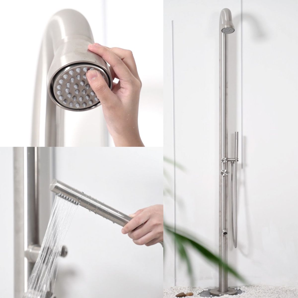 Doccia da esterno Bosa inox satinato – foto ambientata