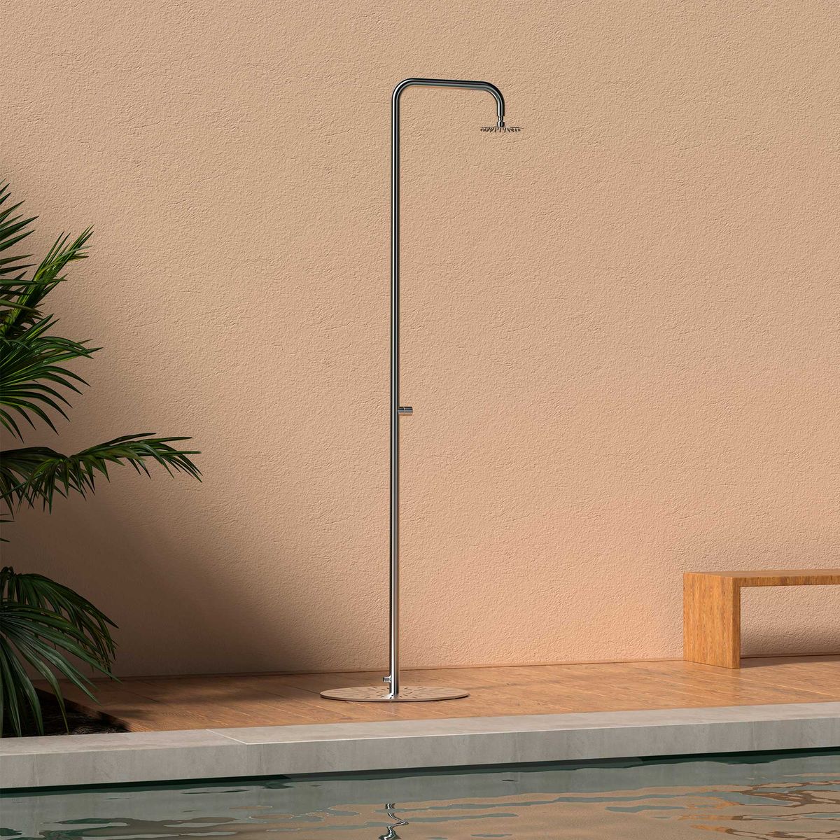 Doccia Simius con base inox satinato – foto ambientata