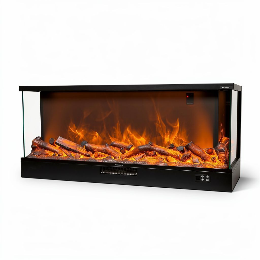 Caminetto elettrico trifacciale Adige 180 nero