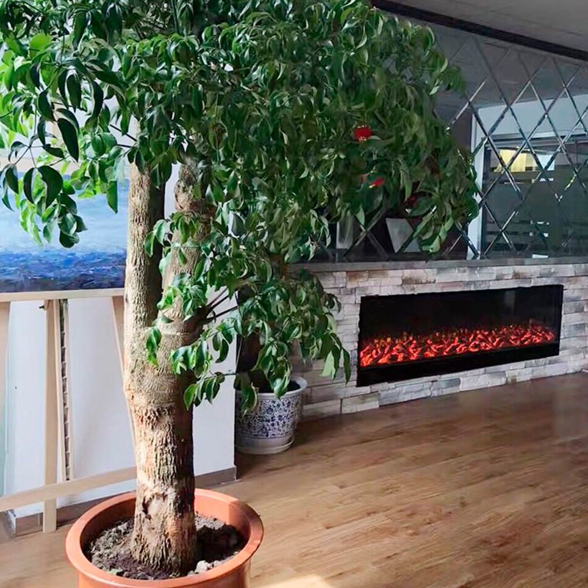 Caminetto elettrico Vesuvio 200 nero – foto ambientata