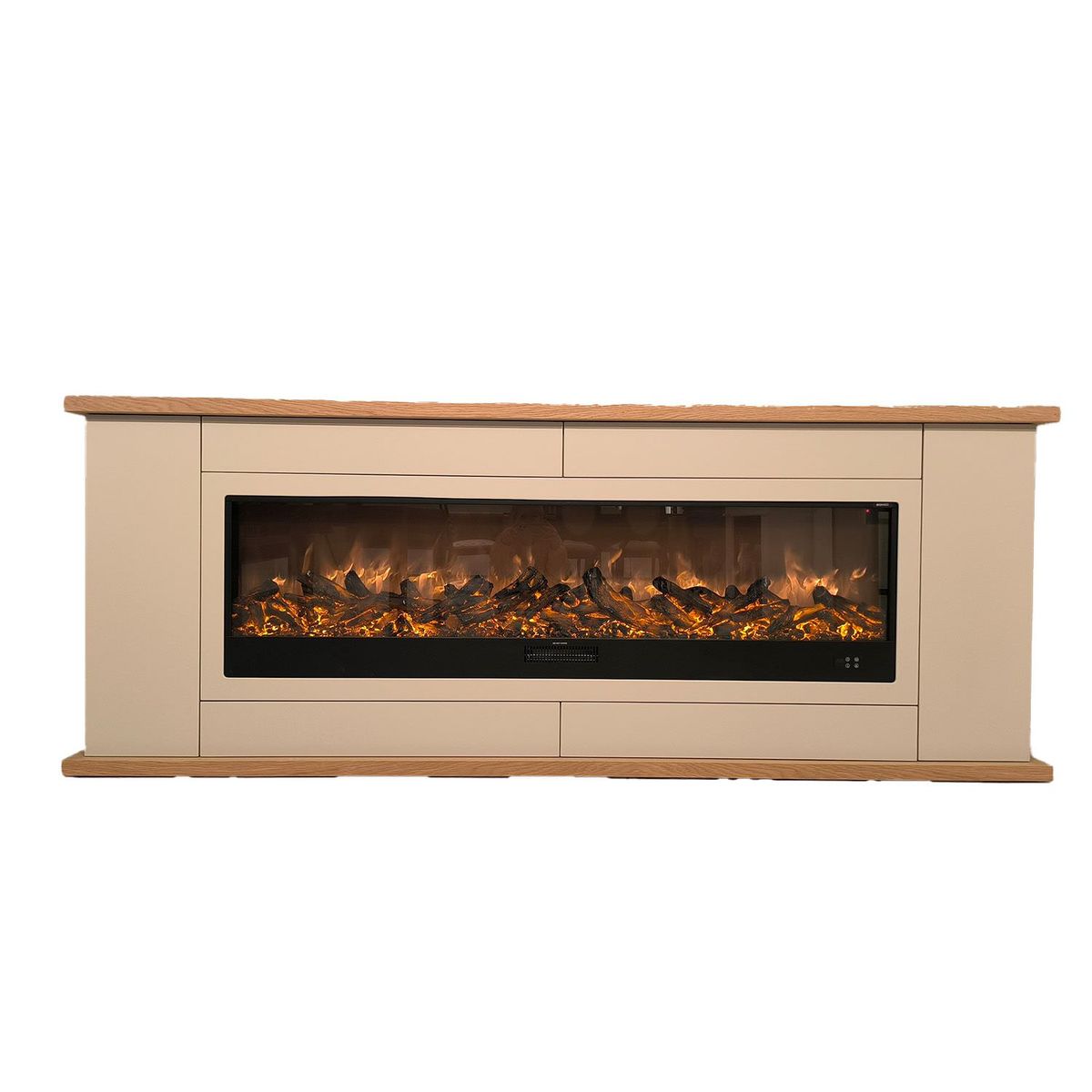 Mobile con caminetto elettrico Desio Amiata 180 grigio e rovere