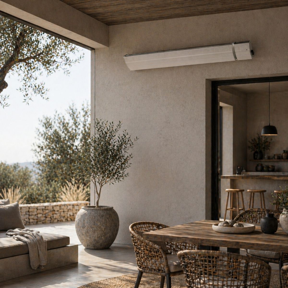 Pannello radiante a infrarossi Calore 1800 W bianco – foto ambientata