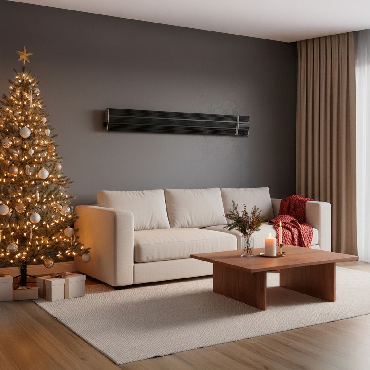 Pannello radiante a infrarossi Calore 1500 W nero – foto ambientata