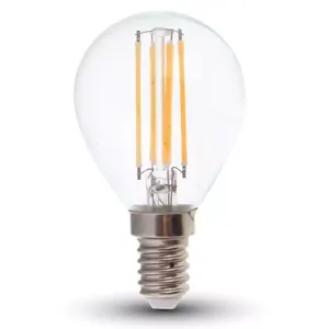 Lampadina LED - 6W a filamento E14 P45 vetro trasparente 3000K