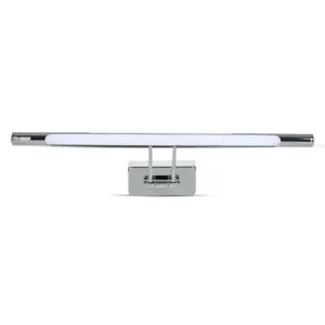 Specchio LED 9W quadri/ lampada cromo 3000K D:500mm