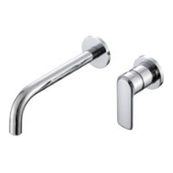 Miscelatore lavabo a muro da incasso con scarico click-clack cromo