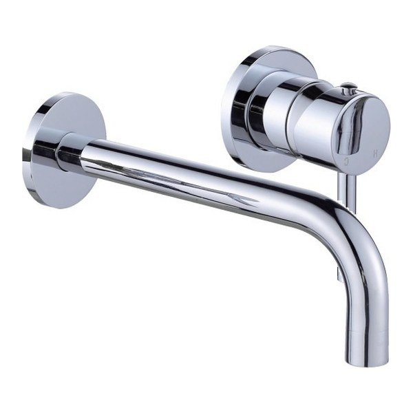 Miscelatore lavabo a muro da incasso con scarico click-clack cromo