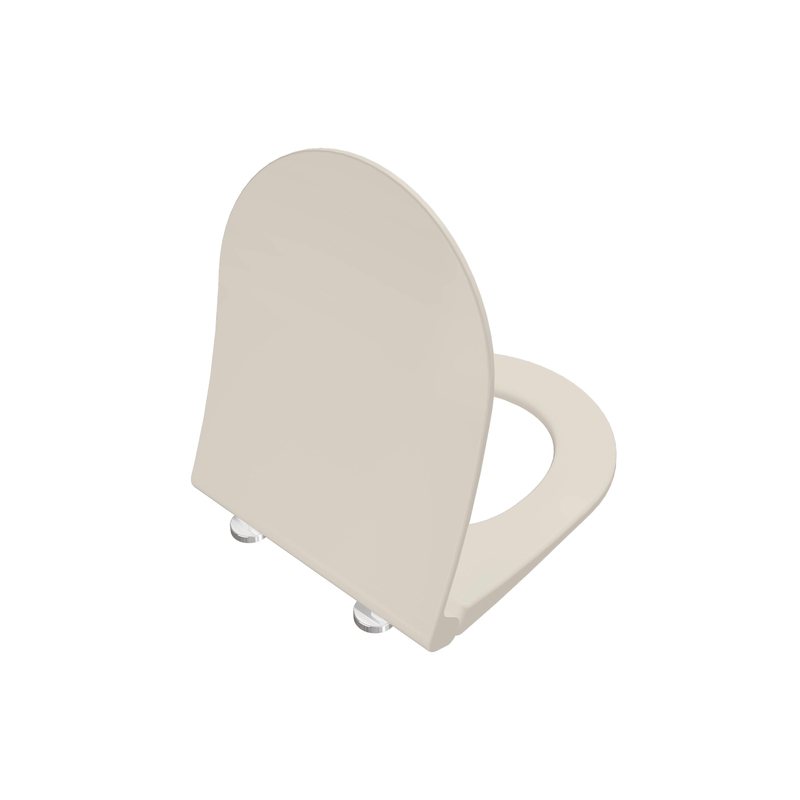 Metropole Round – Sedile Slim per vaso in Duroplast beige sabbia opaco