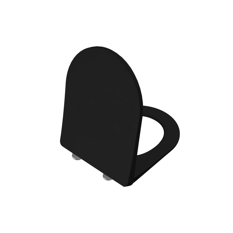 Metropole Round – Sedile Slim per vaso in Duroplast nero opaco
