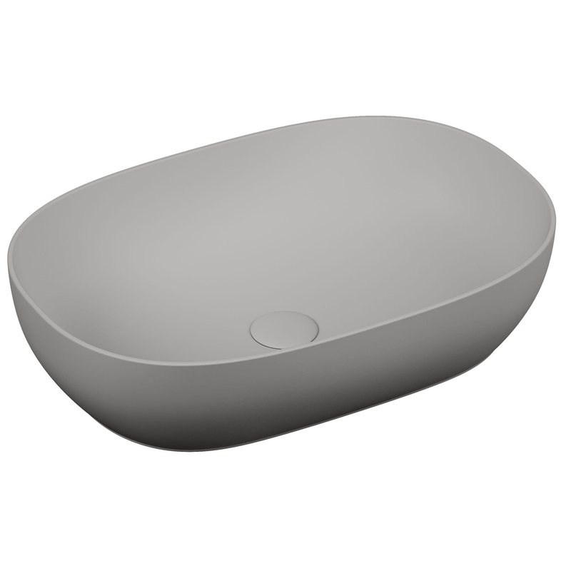 Outline – Catino Oval, 60 cm grigio pietra opaco