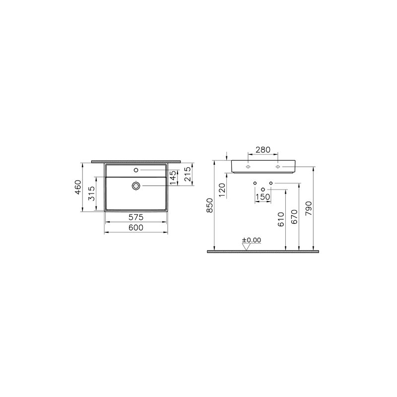 Archiplan – Lavabo, 60x46 cm foto 2