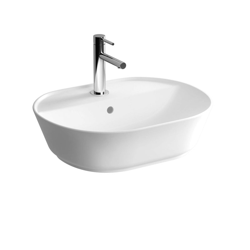 Geo – Catino Oval, 55 cm bianco lucido