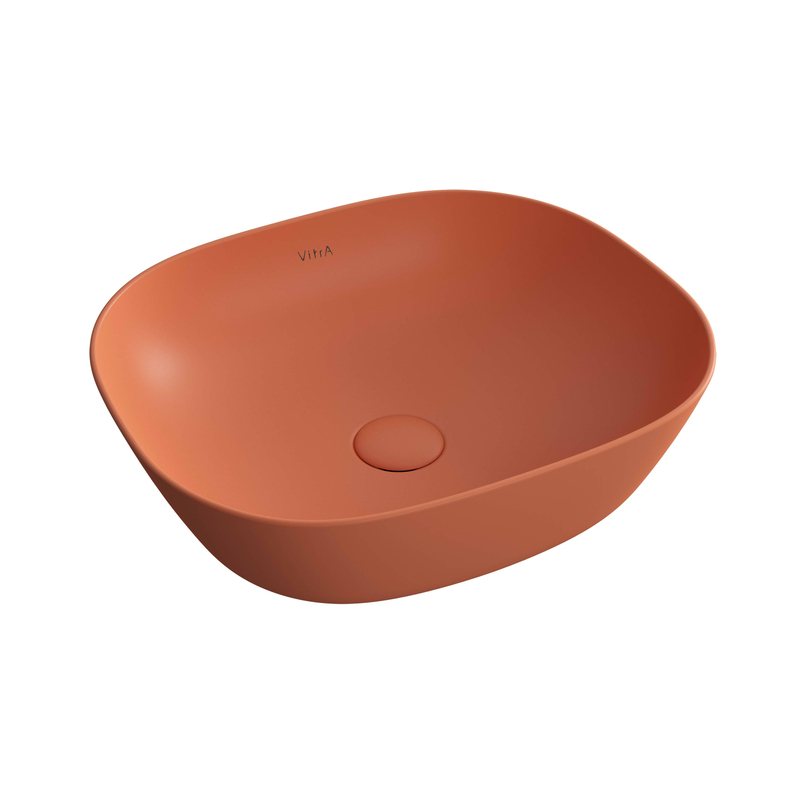 Plural – Catino Square Basso, 45 cm terra rossa opaco