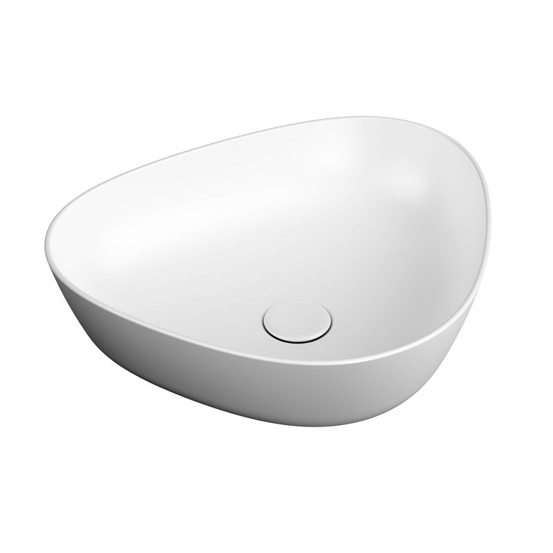 Plural – Catino Triangular Basso, 47 cm bianco opaco