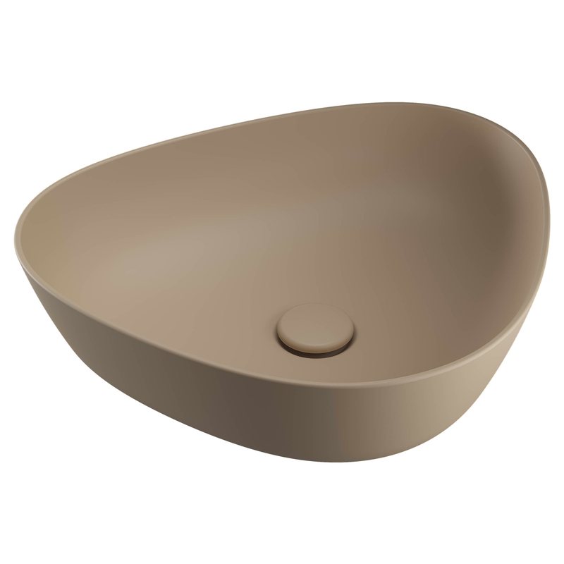 Plural – Catino Triangular Basso, 47 cm beige argilla opaco