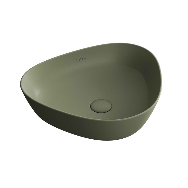Plural – Catino Triangular Basso, 47 cm verde muschio opaco