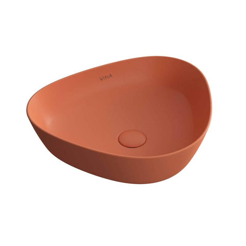 Plural – Catino Triangular Basso, 47 cm terra rossa opaco