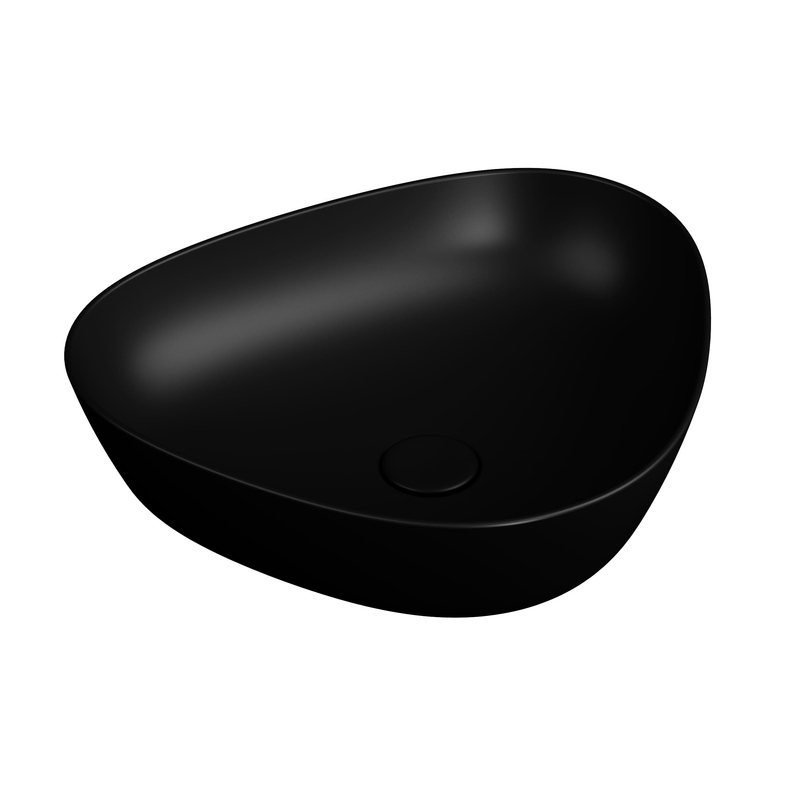 Plural – Catino Triangular Basso, 47 cm nero opaco