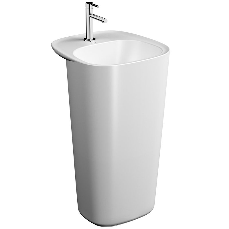 Plural – Lavabo Monoblocco, 50 cm bianco lucido