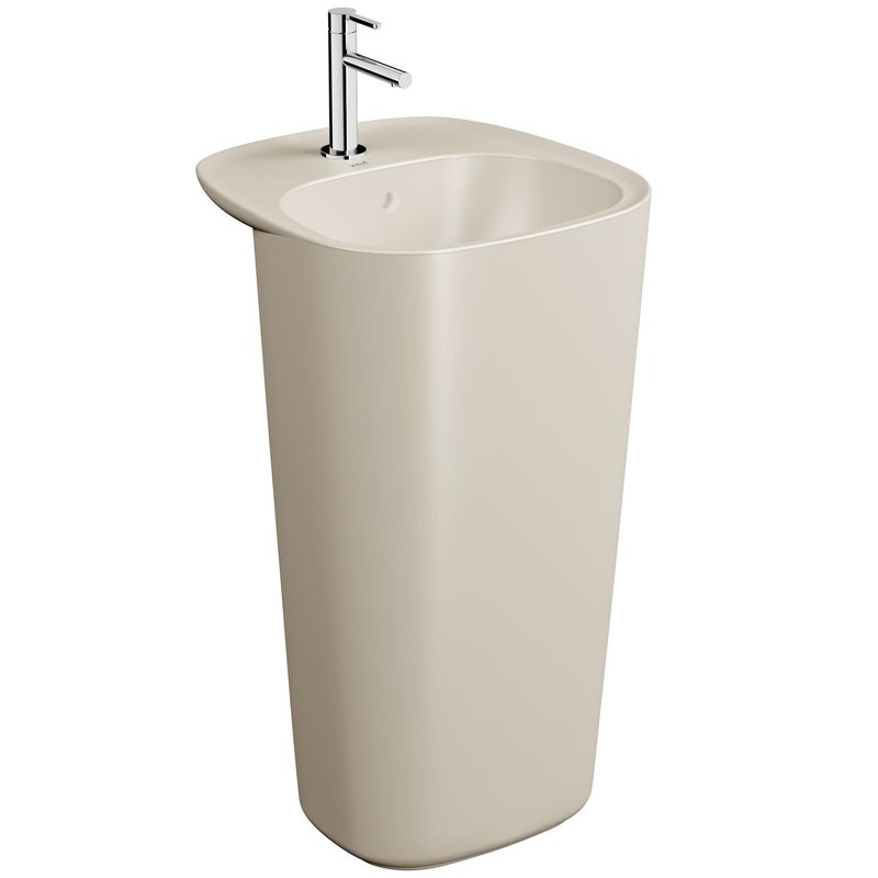Plural – Lavabo Monoblocco, 50 cm beige sabbia opaco
