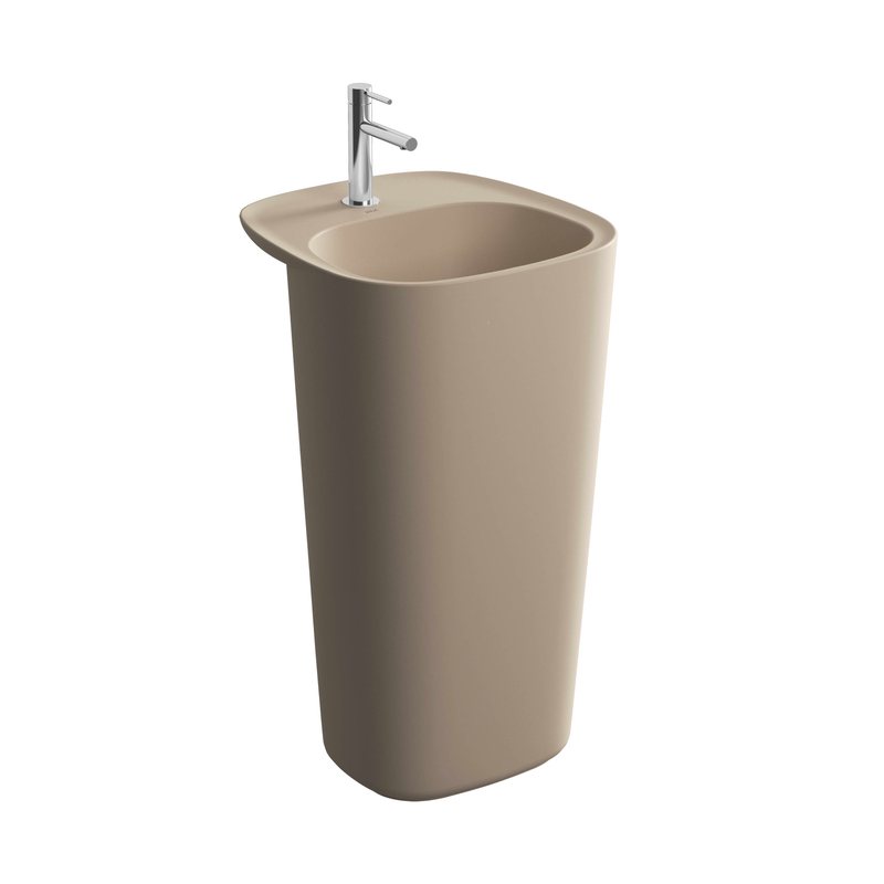 Plural – Lavabo Monoblocco, 50 cm beige argilla opaco