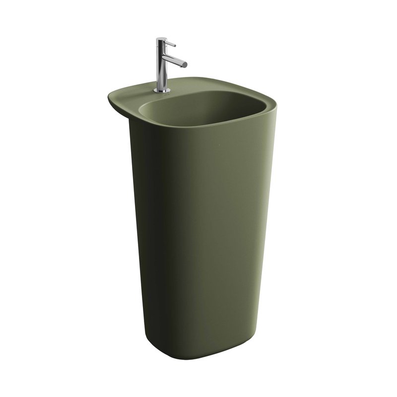 Plural – Lavabo Monoblocco, 50 cm verde muschio opaco