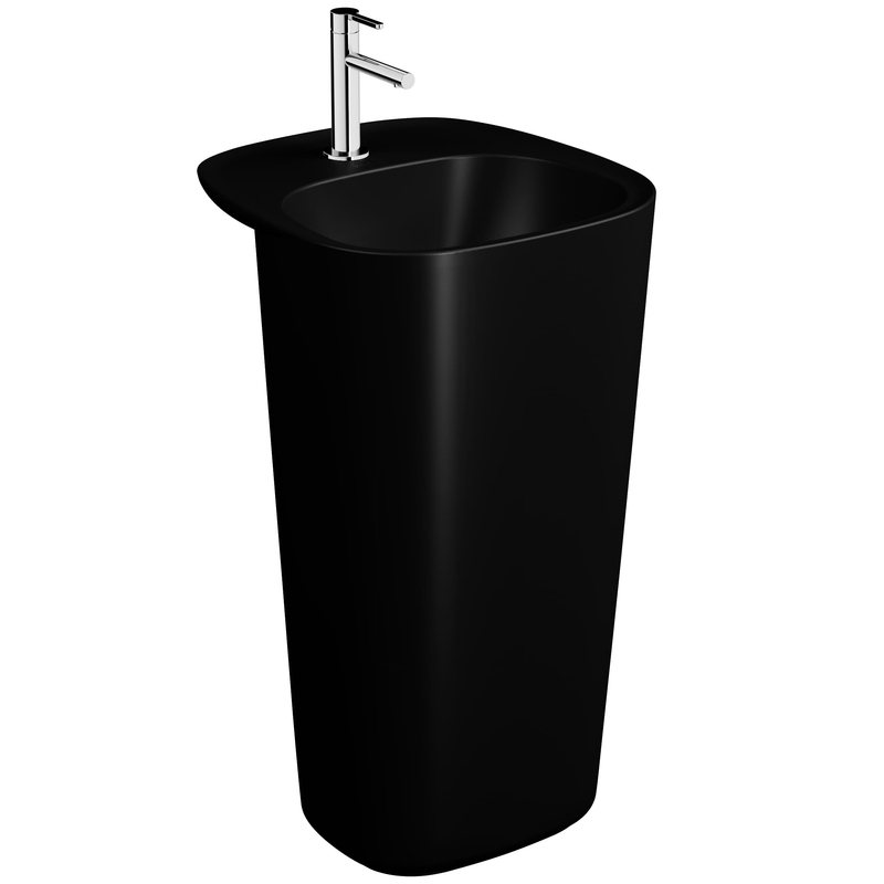 Plural – Lavabo Monoblocco, 50 cm nero opaco