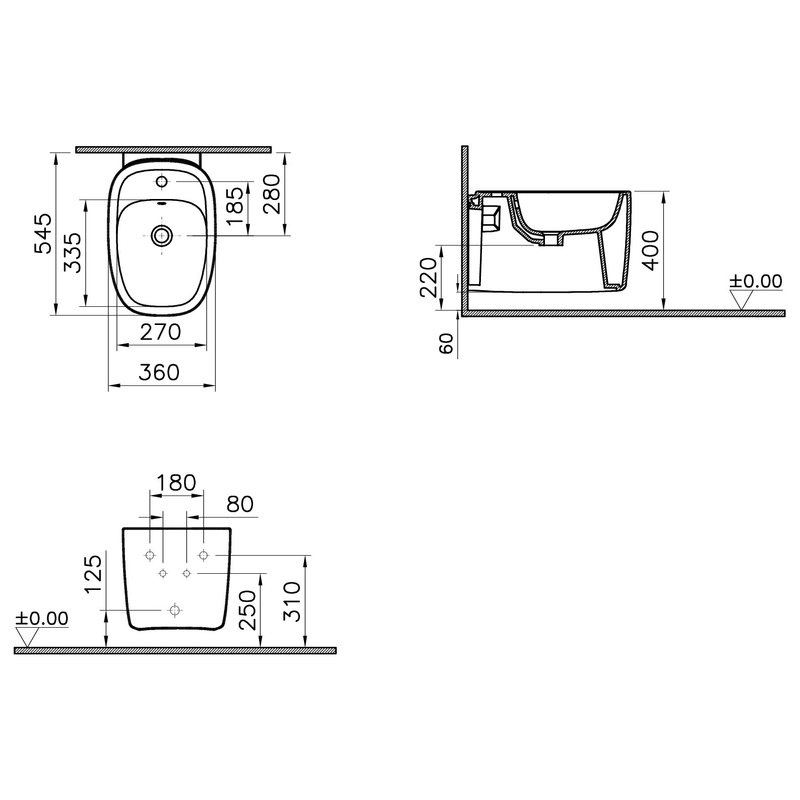 Plural – Bidet sospeso, 55 cm foto 3