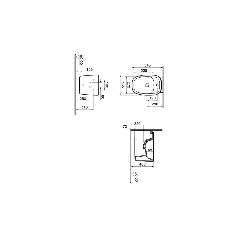 Plural – Bidet sospeso, 55 cm foto 2