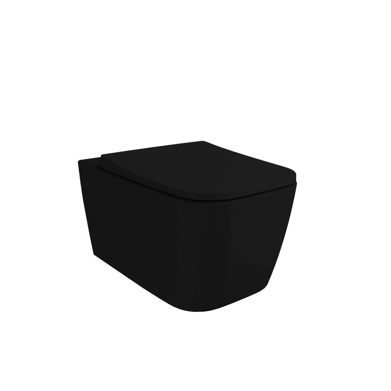 Metropole Square – Vaso sospeso QuantumFlush, 56 cm nero opaco