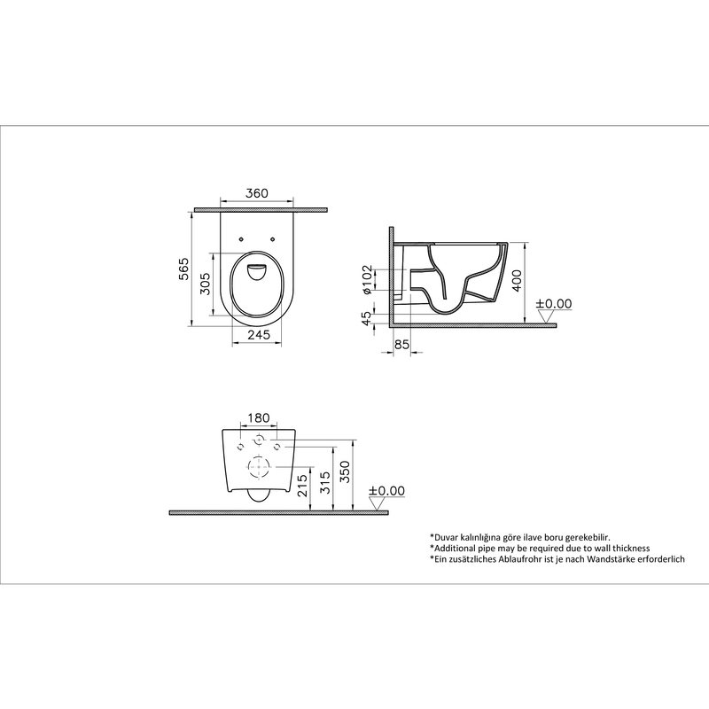 Metropole Round – Vaso sospeso QuantumFlush, 56 cm foto 2