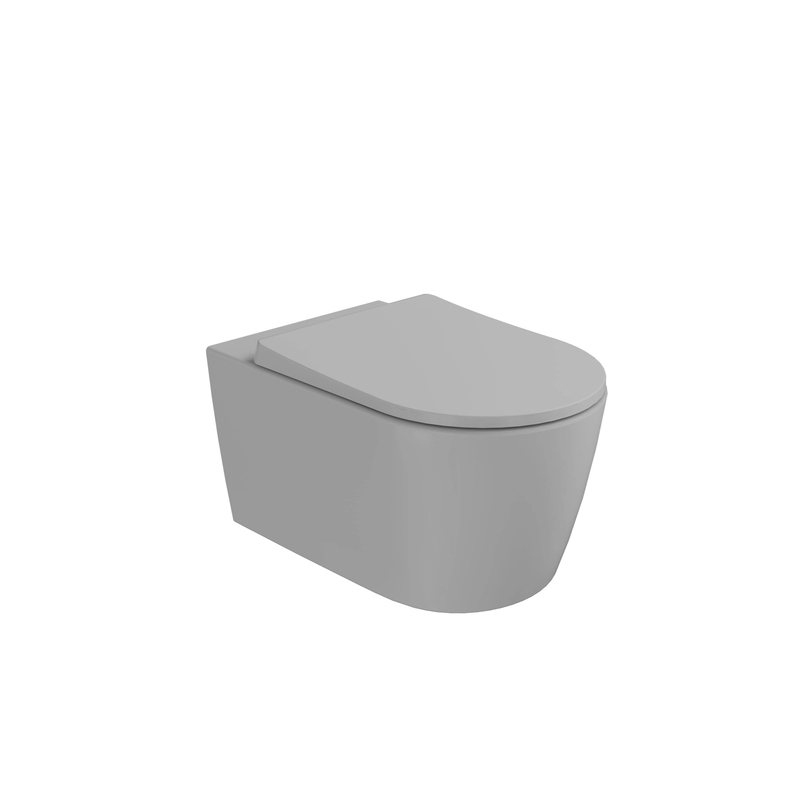 Metropole Round – Vaso sospeso QuantumFlush, 56 cm grigio pietra opaco