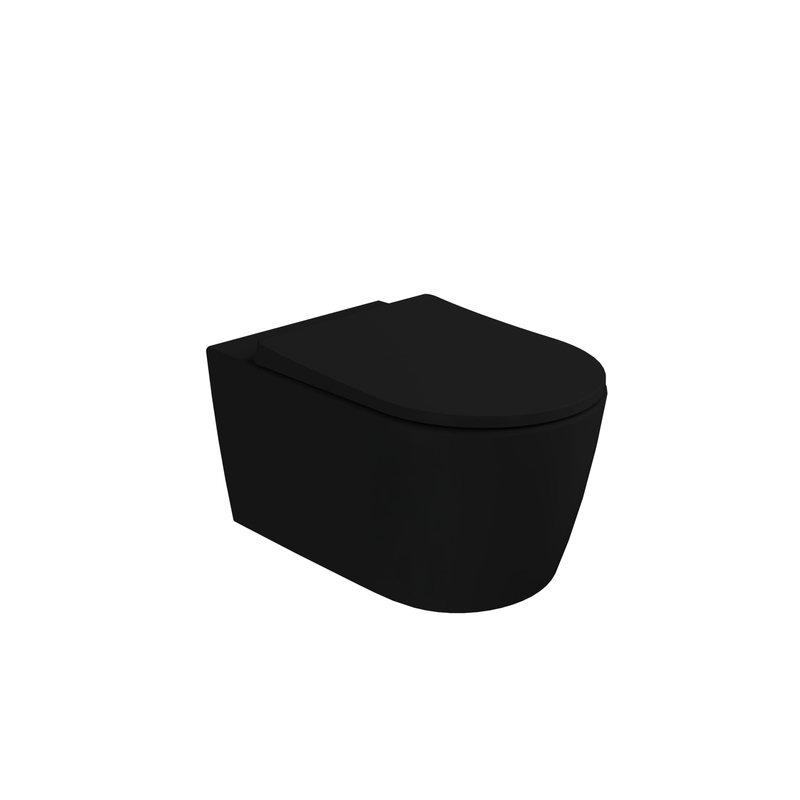 Metropole Round – Vaso sospeso QuantumFlush, 56 cm nero opaco