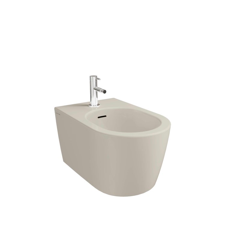 Metropole Round – Bidet sospeso, 56 cm beige sabbia opaco