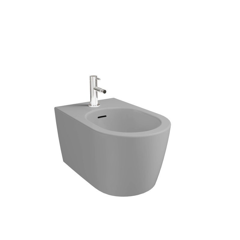 Metropole Round – Bidet sospeso, 56 cm grigio pietra opaco