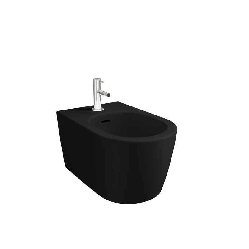 Metropole Round – Bidet sospeso, 56 cm nero opaco