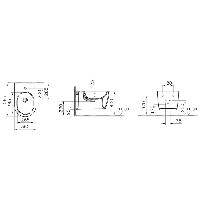 Metropole Round – Bidet sospeso, 56 cm foto 2